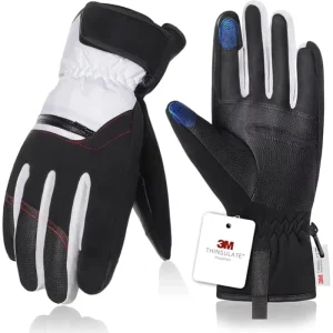 SK1101 Unisex Thermal Insulated Full-Finger Gloves with Adjustable Wrist Strap for Snowboarding