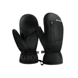 Sample Support Custom Men’s Snowboard Mittens Winter Ski Gloves With Polyester Cotton PU Heating Insulated