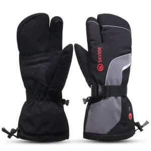 Savior Fashion Heated Gloves Crab Style Skiing Rechargeable Battery Heated Mittens