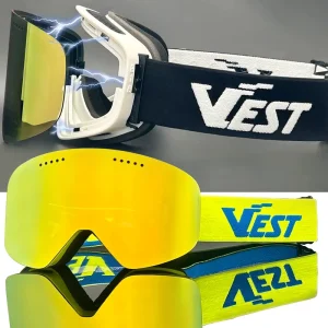 Side-Locking System Frameless Magnetic Lens Ski Goggles Quick-Change Strap Snowboard Goggles