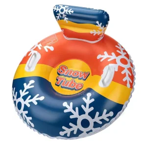 Single Seat Inflatable Snow Tube New Three Color Outdoor Rainbow Ski Skating Ring Thick Cold Proof Sled for Single Rider