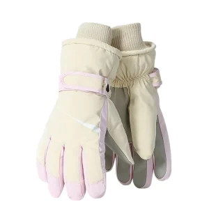 Ski Gloves Cartoon Pattern Waterproof Fleece Lined Warm Padded Anti Slip Palm Unisex Snowboarding Winter