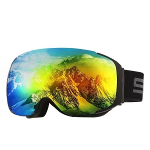 Ski Goggles Anti-Fog Flexible TPU Frame Mirror Polarized Lenses Snowboard Glasses