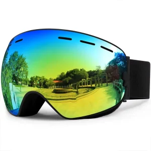 Ski Goggles CE UV400 Protection Anti-Fog with Elastic Straps and Polarized Snowboard Lenses