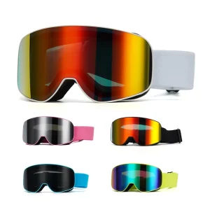 Ski Goggles Double-Layer Anti-Fog Breathable Windproof Replaceable Lenses Lightweight PC Sports