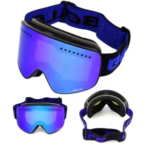 Ski Goggles Magnetic Double Layer Polarized Lens Anti fog UV400 Snowboard Glasses for Men Women with Case