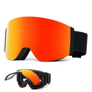 Ski Goggles Mirror Polarized Lens Flip-Up Removable Sponge Pad CE