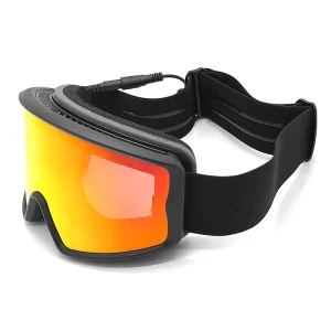 Ski Goggles with Heated Film Snowmobile Goggles Anti-Fog Interchangeable Lens