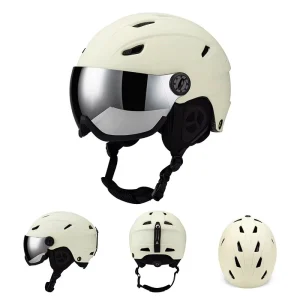 Ski Helmet Integrated Warm Snow Helmet Adult Outdoor Sports Heat Dissipation and Breathability Safety Helmet with Ski Goggles