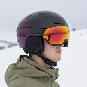 Ski Helmet with Adjustable Slide-Out Visor Lens UV Protection for Adults