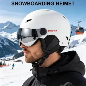 Ski Helmet with Integrated Visor for Snowboard and Skiing