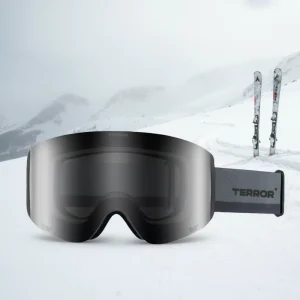 Small Black Mirror Double Layer HD Photochromic TPU Material Magnetic Professional Cylindrical Unisex Ski Goggles Compatible