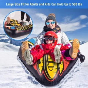 Snow Tubes Sleds for Sledding Inflatable Snow Tube Thickened Heavy Duty Sleds for Winter with Handles Inflatable Snow Toy