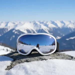 Snow proof PET Resin Snowboard Goggles Windproof Custom made Anti fog Eye Protection Compatible Prescription Lenses Mirrored
