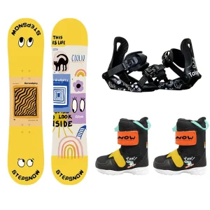Snowboard Equipment for Children with Snowboard, Bindings and Boots