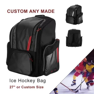 Sports Player Organize Backpack Ice Hockey Bag Heavy Duty Polyester Tarpaulin Ice Hockey Equipment Bag for Men