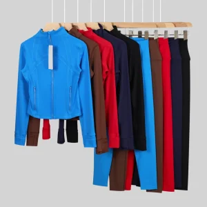 Style Solid Breathable for Yoga Set Zipper Tight 2 Piece Sports Fitness Outfit Women Yoga Sets