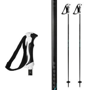 Telescopic Carbon Fiber Ski Poles 14 mm Shaft Shock-Absorbing Ergonomic Grip 145 cm for Alpine Skiing