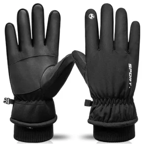 Thermal Fleece Lining Ski Gloves with Waterproof Touchscreen for Winter Cycling & Running