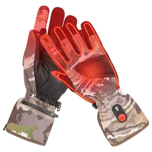 Thick Leather Rechargeable Heated Gloves Waterproof for Fishing and Hunting