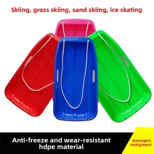 Thickened 2-Person Children’s PE Ski Board for Snowboarding, Ice Skating, Grass Skiing, and Sledding