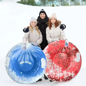 Thickened Wear-Resistant PVC Inflatable Adult Snow Tube with Safety Belt and Handle