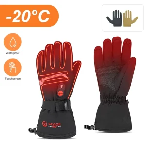 Thinsulate Heated Ski and Snowboard Gloves with Touchscreen, USB Rechargeable Battery