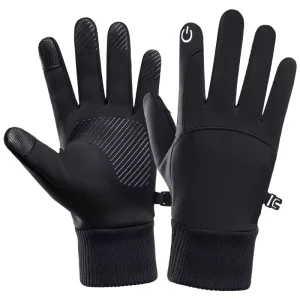 Training Gym Cycling Winter Gloves Touchscreen Full Finger Black Waterproof Anti Slip Durable