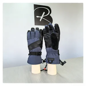 Two Tone Split Finger Ski Glove Winter Waterproof Windproof Thermal Insulation Polyester Palm Zipper Pocket Adjustable Wrist