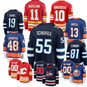 USA Canada Fully Stitched #48 Schaefer #13 Barzal #19 Toews #37 Hellebuyck #10 Huberdeau Backlund Ice Hockey Jersey