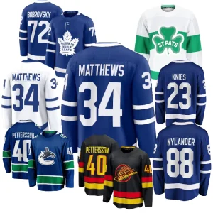 USA Canada Toronto Stitched #34 Matthews #92 Mckenna #72 Bobrovsky #88 Nylander #23 Knies #43 Hughes Ice Hockey Jersey