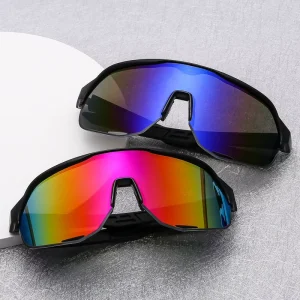 UV400 Cycling Sport Sunglasses Mountain Running Men Oversized Mirrored