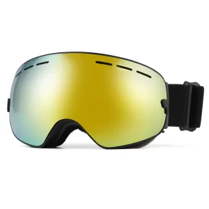 UV400 Ski Goggles Mirrored Lens Anti-Fog OTG Interchangeable Snowboard Goggles