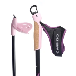 Ultralight 100% Carbon Fiber Cross Country Ski Pole 1 Section 130-175cm Pink Tungsten Cork