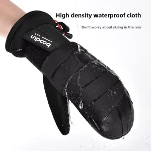 Unisex Five Finger Sports Thermal Gloves Customizable Windproof Waterproof Fleece Lining Winter Skiing Outdoor Ski Mittens
