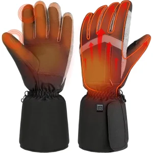 Unisex Full Finger Rechargeable Heated Gloves Seamless Heating Gloves for Hiking Outdoor Skiing