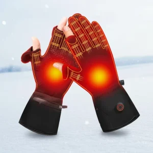 Unisex Heated Open Finger Gloves 7.4V 3200mAh Unisex Winter Thermal Heated Gloves Touchscreen Compatible