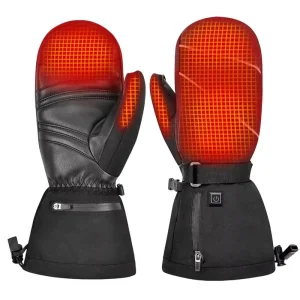 Unisex Mittens with Smart Temperature Control, Heated Ski Gloves for Cycling, Snowboarding, Winter Travel, and Hiking