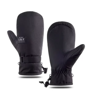 Unisex Polyester Full Finger Ski Gloves Waterproof Windproof Hook and Loop Closure Cold Resistant Thickened Winter Outdoor