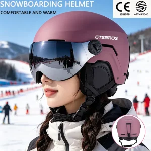 Unisex Ski Helmets with Goggles Shockproof Design CE EN1077 ASTM Certified Ideal for Ski & Skate Sports