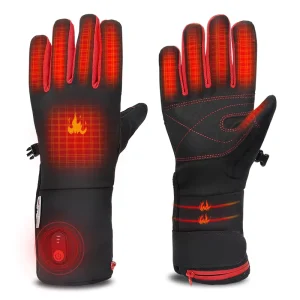 Unisex Waterproof Rechargeable Winter Gloves Men Women Sport Ski Motorcycle Racing Cycling Electric Heated Cotton Polyester
