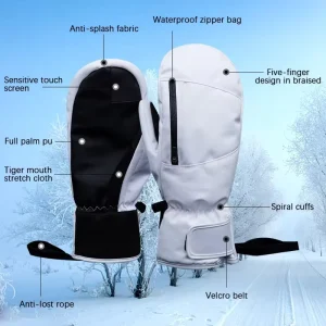 Unisex Waterproof Touchscreen Thermal Ski Mittens