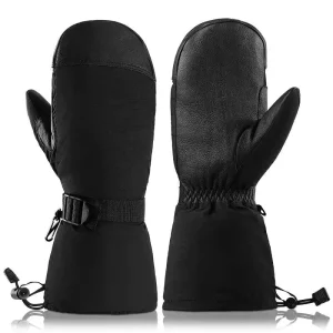 Unisex Waterproof Windproof Fleece Ski Gloves with Touchscreen Compatibility for Climbing and Cycling
