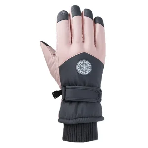 Unisex Windproof Waterproof Nylon Ski Gloves Hook Loop Closure Autumn Winter Thickened Insulation for Cycling Motorcycle