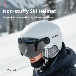 Unisex Winter Ski Helmet with Integrated Goggles for Alpine Snowboard PC+EPS Material