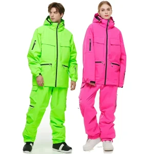 Unisex Winter Ski and Snowboarding Jacket and Pants Set Waterproof Breathable Outdoor Sports