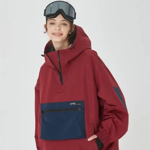 Unisex Winter Waterproof Ski Jacket Hooded Windproof Warm Polyester Snowboarding Jacket