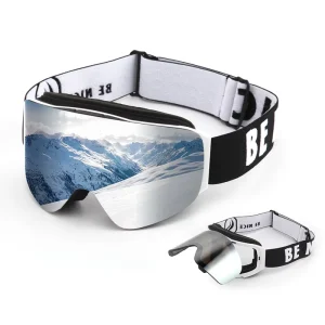 Upgraded Double Layer Anti Fog Magnetic Flip Lens Ski Glasses Cylindrical Outdoor Sports Snowboarding Goggles for Men and Women