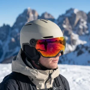 VMAXET MS 15V Unisex Ski Helmet PC+EPS Winter Breathable Safety Ear Warmer 8 Air Vents Anti Fog Visor Sports Outdoor 525g Buckle