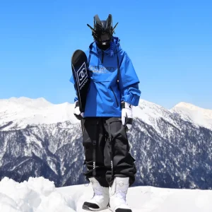 Violet Winter Ski Suit Unisex Snowboard Jacket Waterproof Breathable Windproof Thickened Oversize
